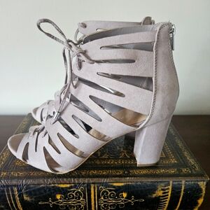 White Mountain Suede Gladiator Heels